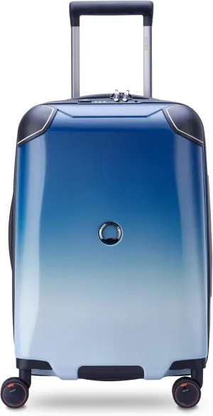 DELSEY PARIS Cactus Hardside Luggage with Spinner Wheels, White/Blue, Carry-On 19 Inch