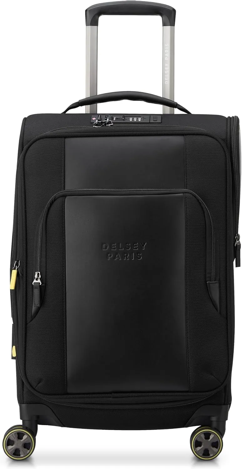 DELSEY Paris Wagram Softside Expandable Luggage with Spinner Wheels, Black, Carry On 20 Inch