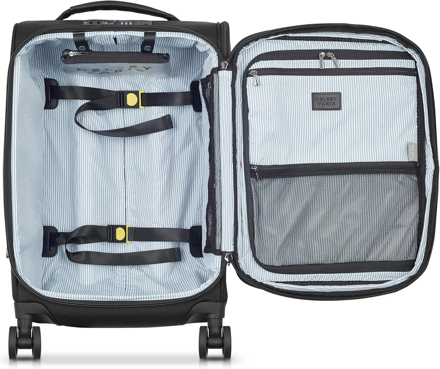 DELSEY Paris Wagram Softside Expandable Luggage with Spinner Wheels, Black, Carry On 20 Inch