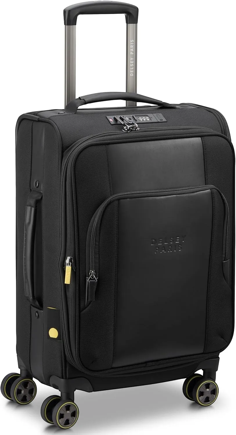 DELSEY Paris Wagram Softside Expandable Luggage with Spinner Wheels, Black, Carry On 20 Inch