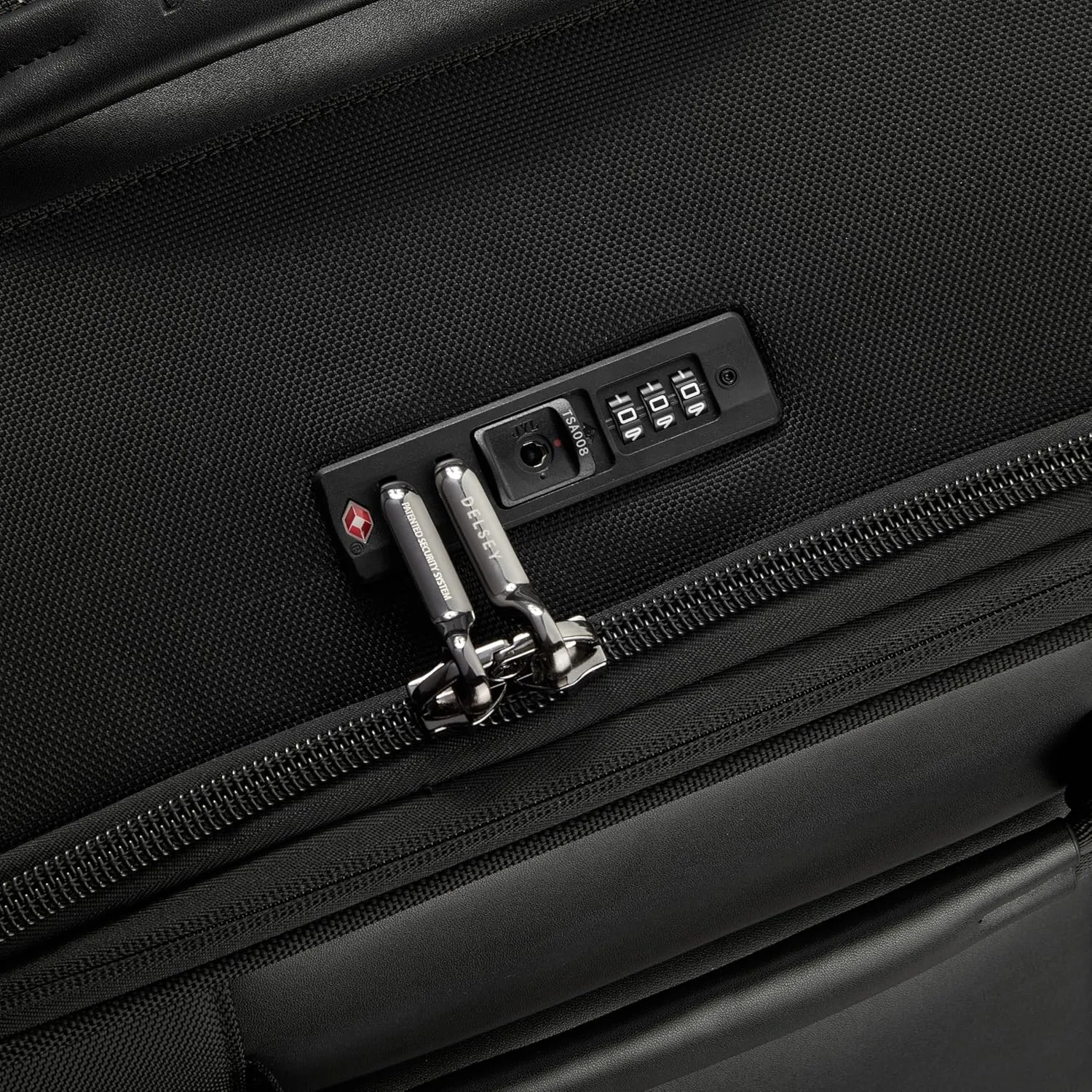 DELSEY Paris Wagram Softside Expandable Luggage with Spinner Wheels, Black, Checked 26 Inch Trunk