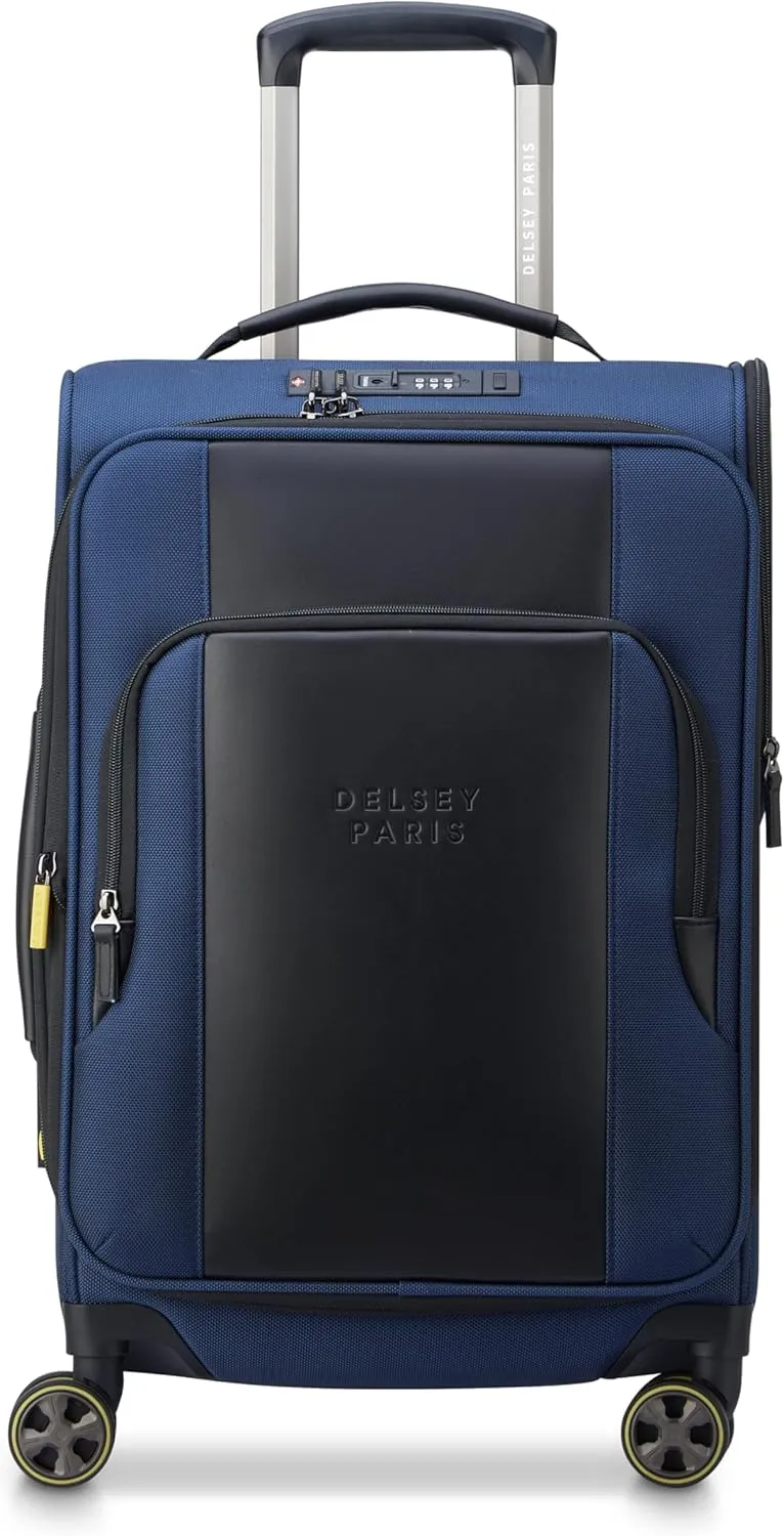 DELSEY Paris Wagram Softside Expandable Luggage with Spinner Wheels, Navy, Carry On 20 Inch