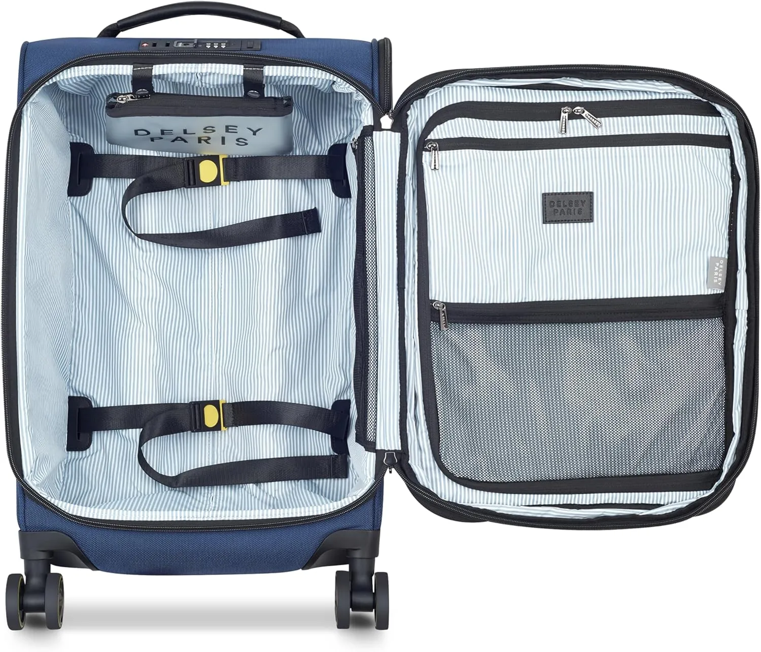 DELSEY Paris Wagram Softside Expandable Luggage with Spinner Wheels, Navy, Carry On 20 Inch