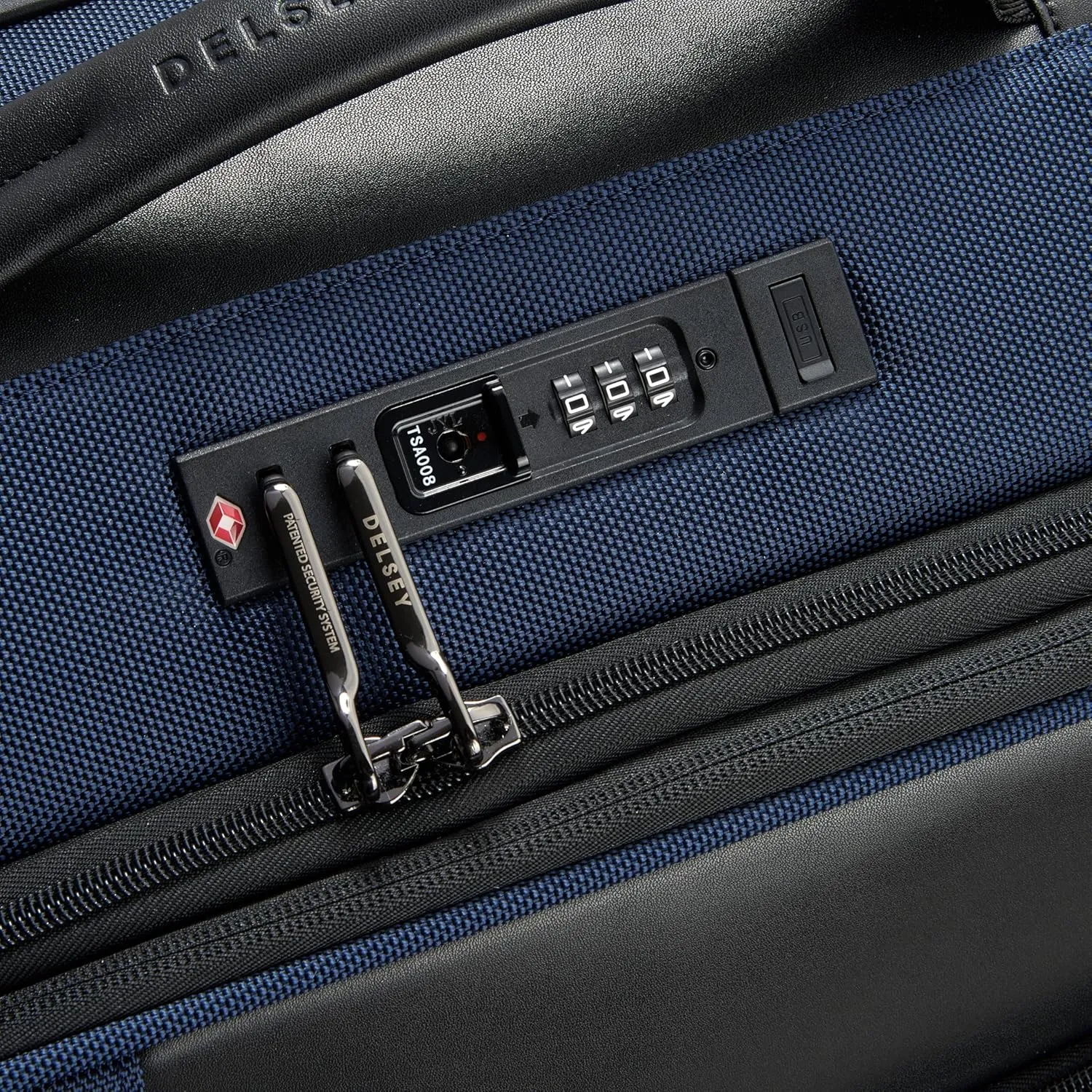 DELSEY Paris Wagram Softside Expandable Luggage with Spinner Wheels, Navy, Carry On 20 Inch