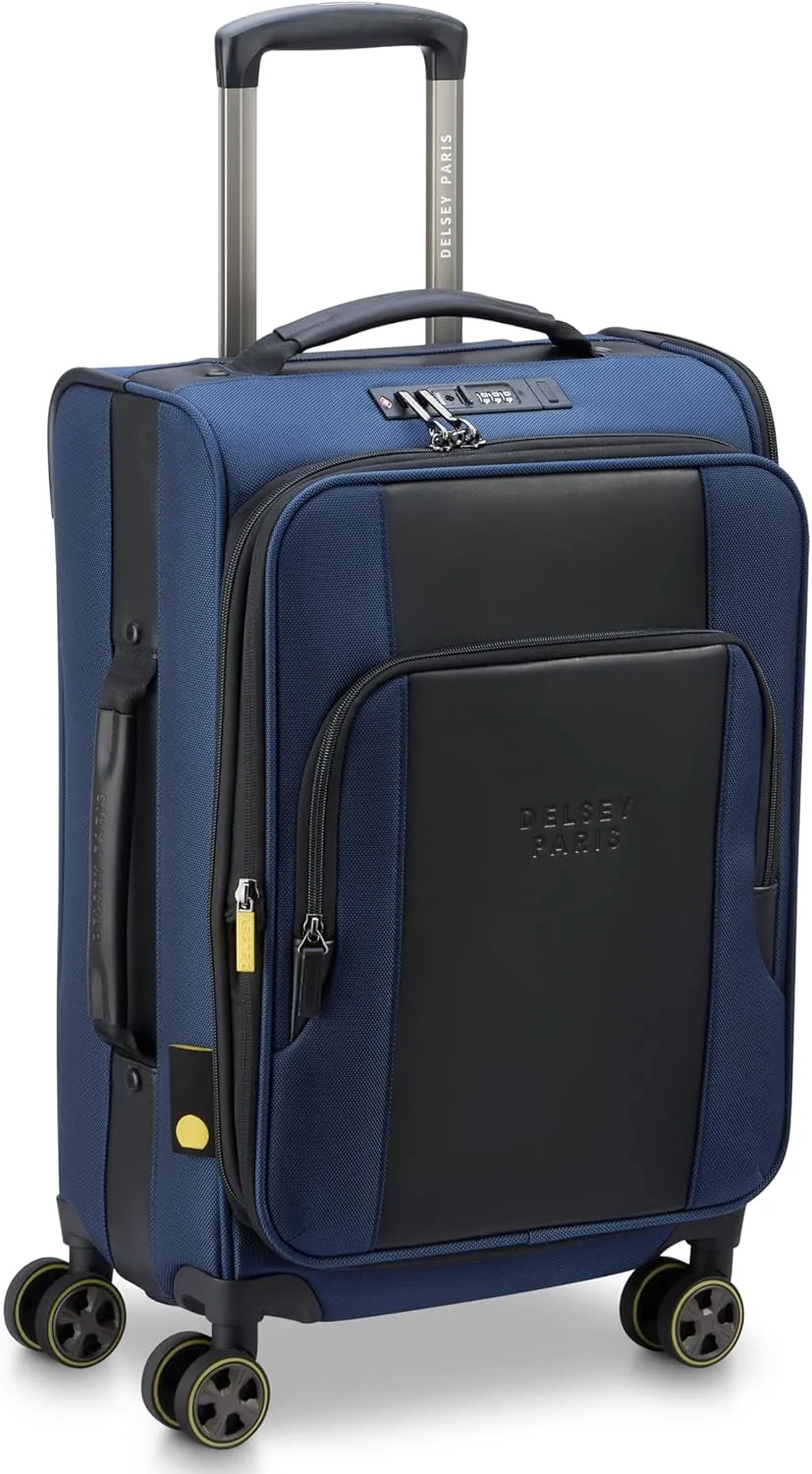 DELSEY Paris Wagram Softside Expandable Luggage with Spinner Wheels, Navy, Carry On 20 Inch