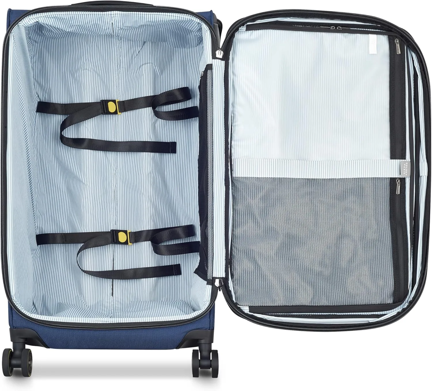DELSEY Paris Wagram Softside Expandable Luggage with Spinner Wheels, Navy, Checked 26 Inch Trunk