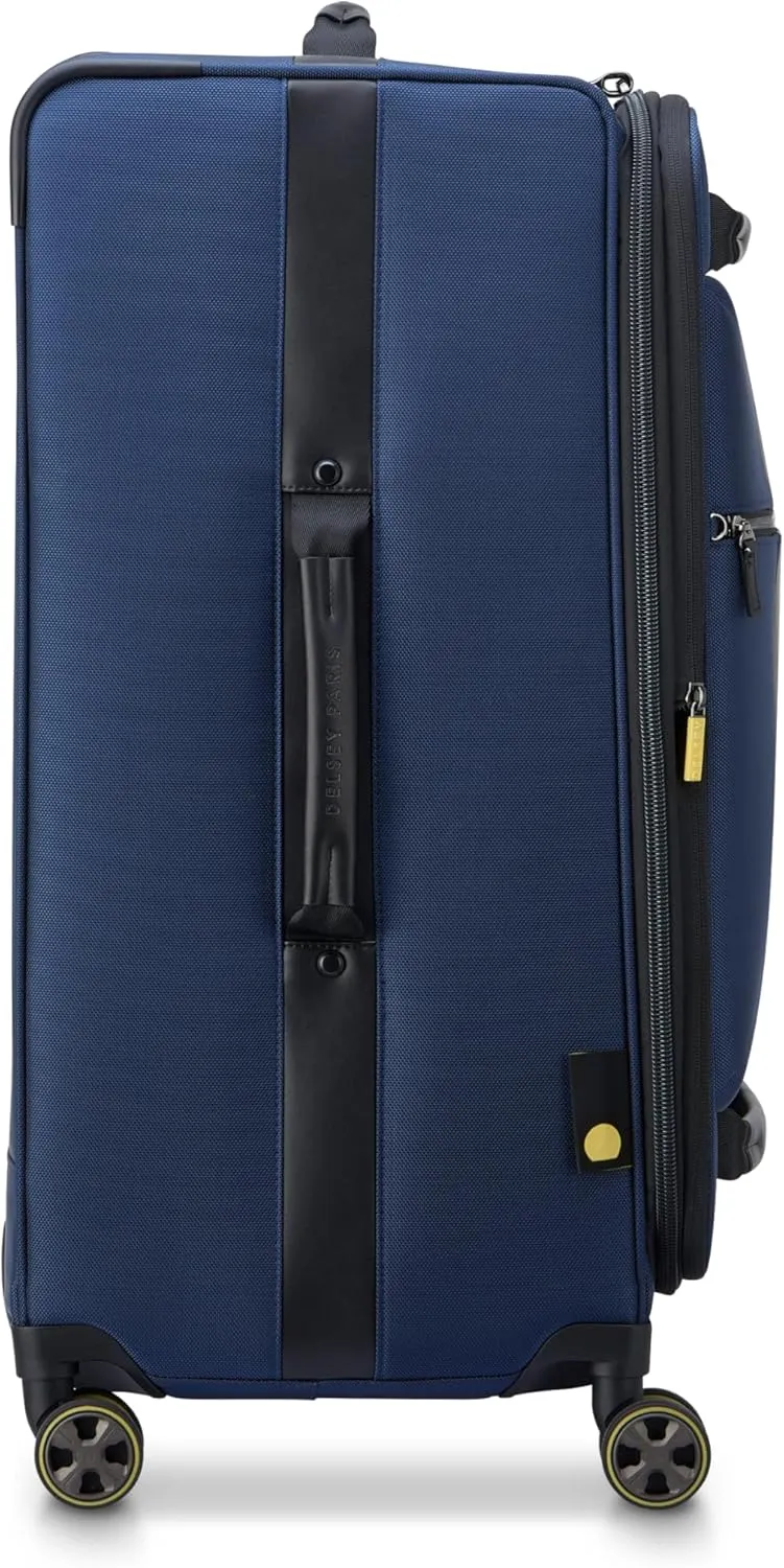 DELSEY Paris Wagram Softside Expandable Luggage with Spinner Wheels, Navy, Checked 26 Inch Trunk