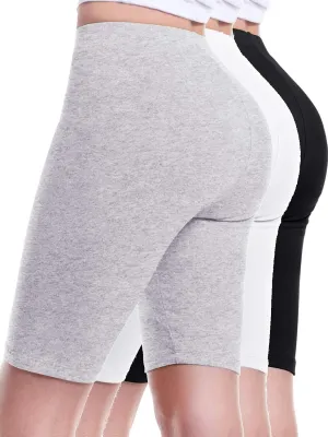 Design by Olivia Women's Basic High Waisted Active Yoga Soft Biker Shorts