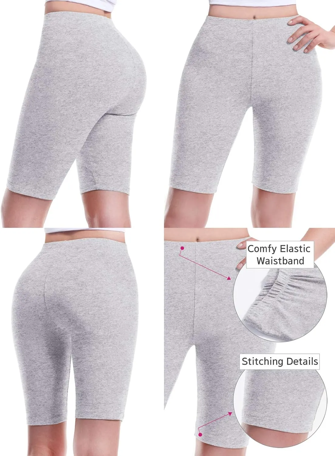 Design by Olivia Women's Basic High Waisted Active Yoga Soft Biker Shorts