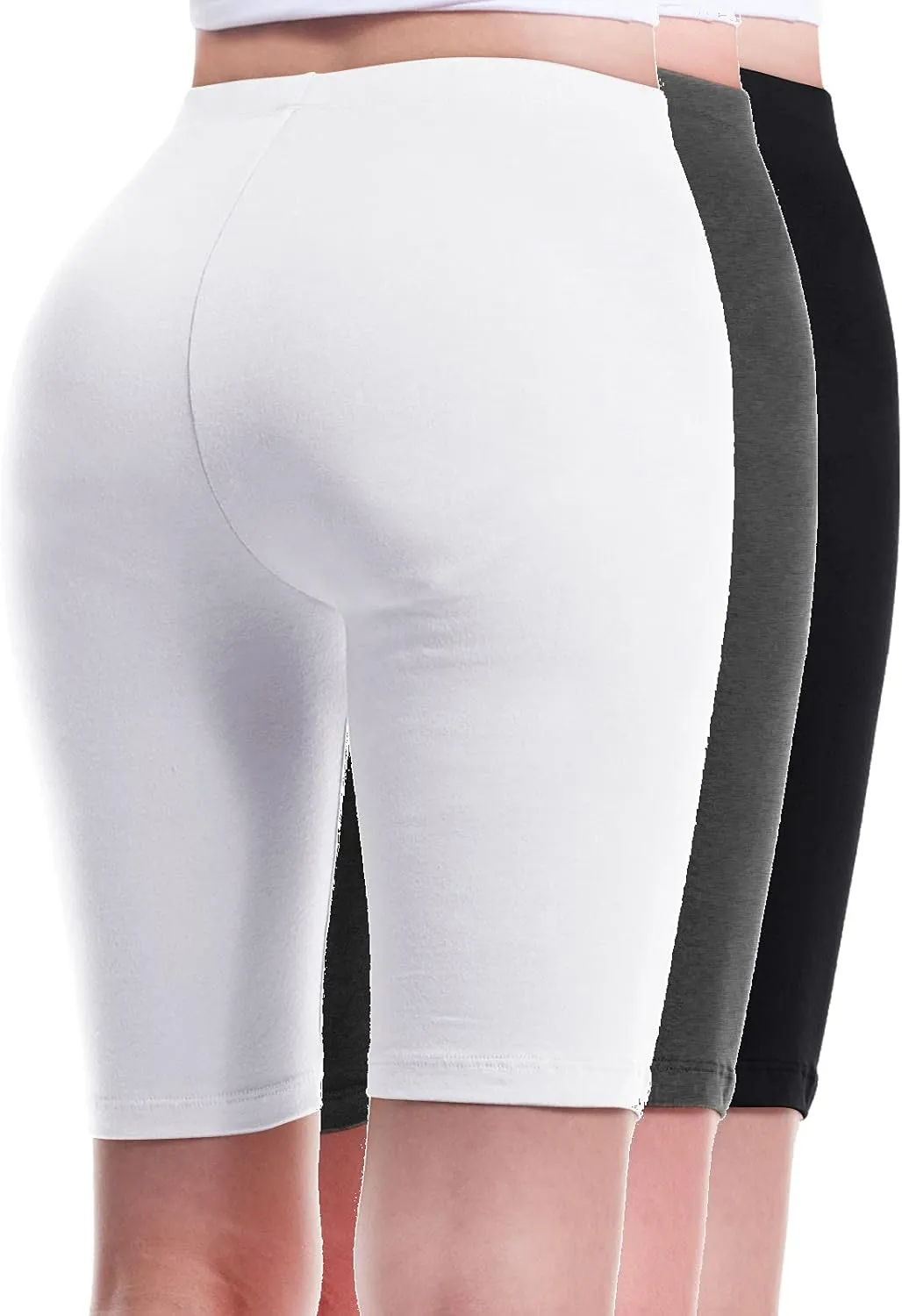Design by Olivia Women's Basic High Waisted Active Yoga Soft Biker Shorts