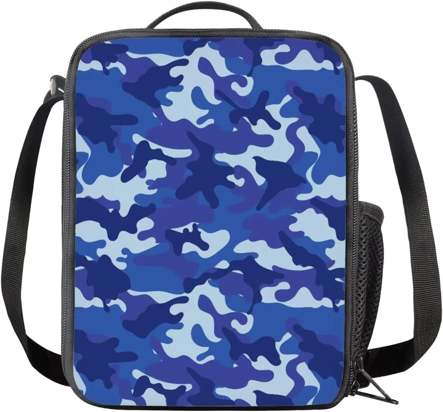 doginthehole Blue Camo Backpack for Kids Camouflage Boys School Bag with Lunch Bag 3pcs Lightweiight Boys Bookbag Age 8-10 for Elementary School Casual Hiking Daypack