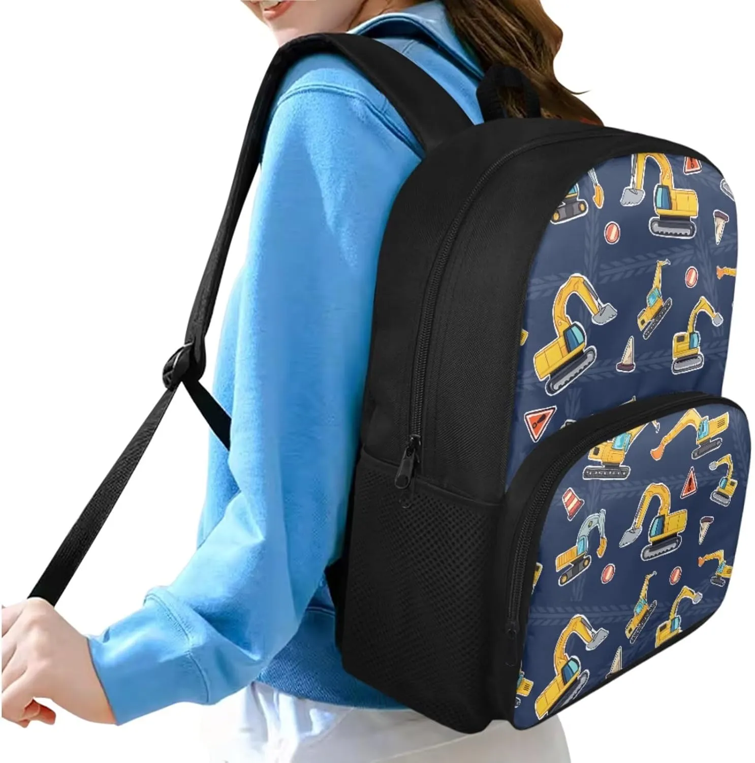 doginthehole Cartoon Digger Backpack for Boys Lightweight Kids Bookbag and Lunch Box Set 3-in-1 15inch School Bag for Boys 4-5 for Preschool Elementary School Casual Travel Book Bags
