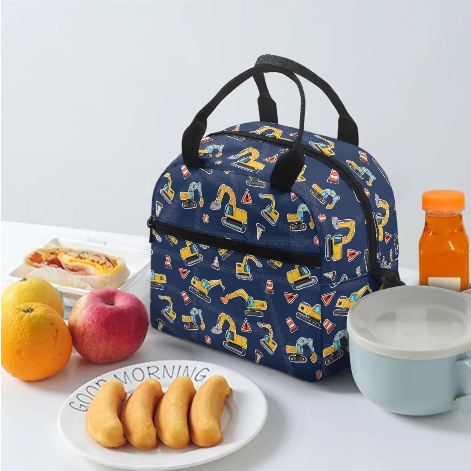 doginthehole Cartoon Digger Backpack for Boys Lightweight Kids Bookbag and Lunch Box Set 3-in-1 15inch School Bag for Boys 4-5 for Preschool Elementary School Casual Travel Book Bags