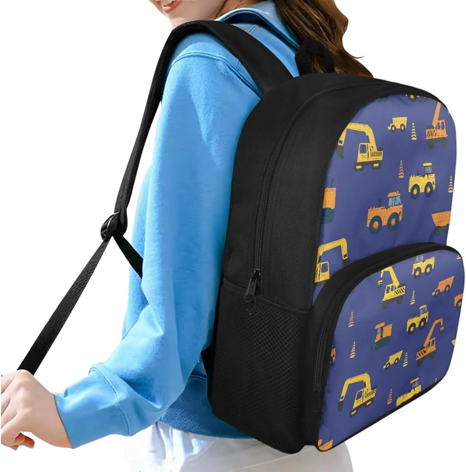 doginthehole Cute Cartoon Digger Backpack for Kids Lightweight Boys School Backpack with Lunch Bag 3pcs 15inch Boys Bookbag Age 4-6 for Elementary School Preschool Kids Knapsack Rucksack