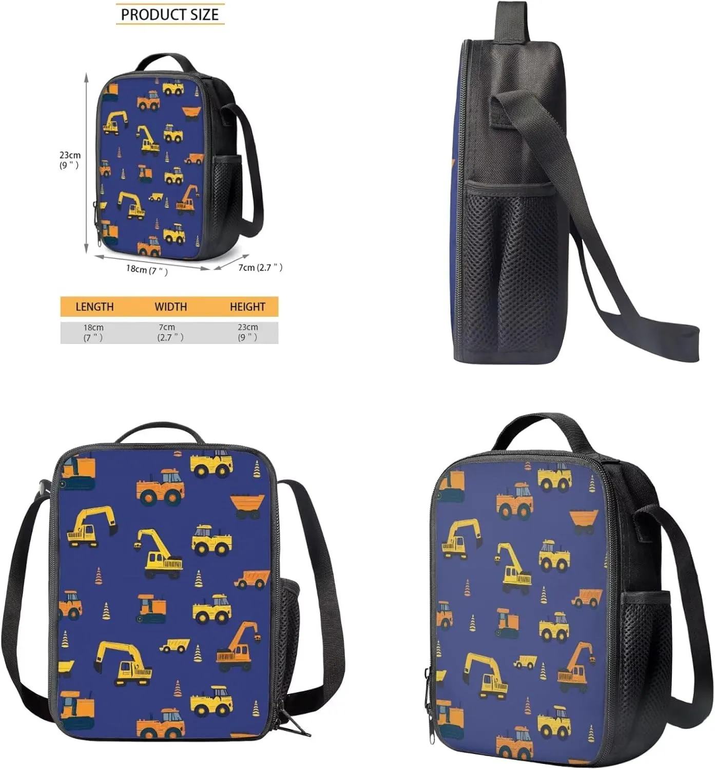 doginthehole Cute Cartoon Digger Backpack for Kids Lightweight Boys School Backpack with Lunch Bag 3pcs 15inch Boys Bookbag Age 4-6 for Elementary School Preschool Kids Knapsack Rucksack