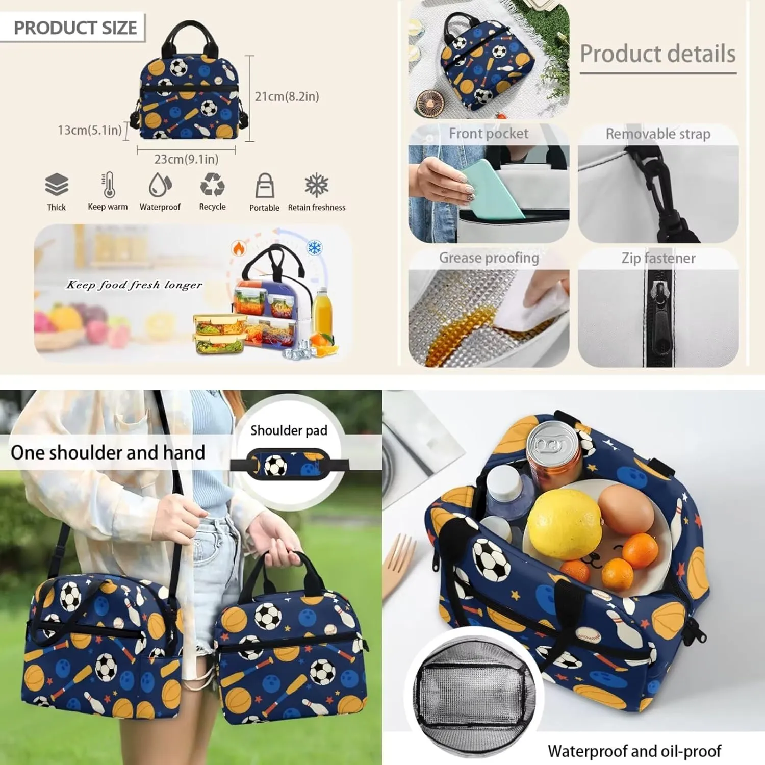 doginthehole Soccer Backpack for Boys 6-8 Lightweight Bookbag for Boys with Lunch Box 3pcs Basketball Baseball Print Boys School Bag Set for Preschool Elementary School Casual Travel Book Bags