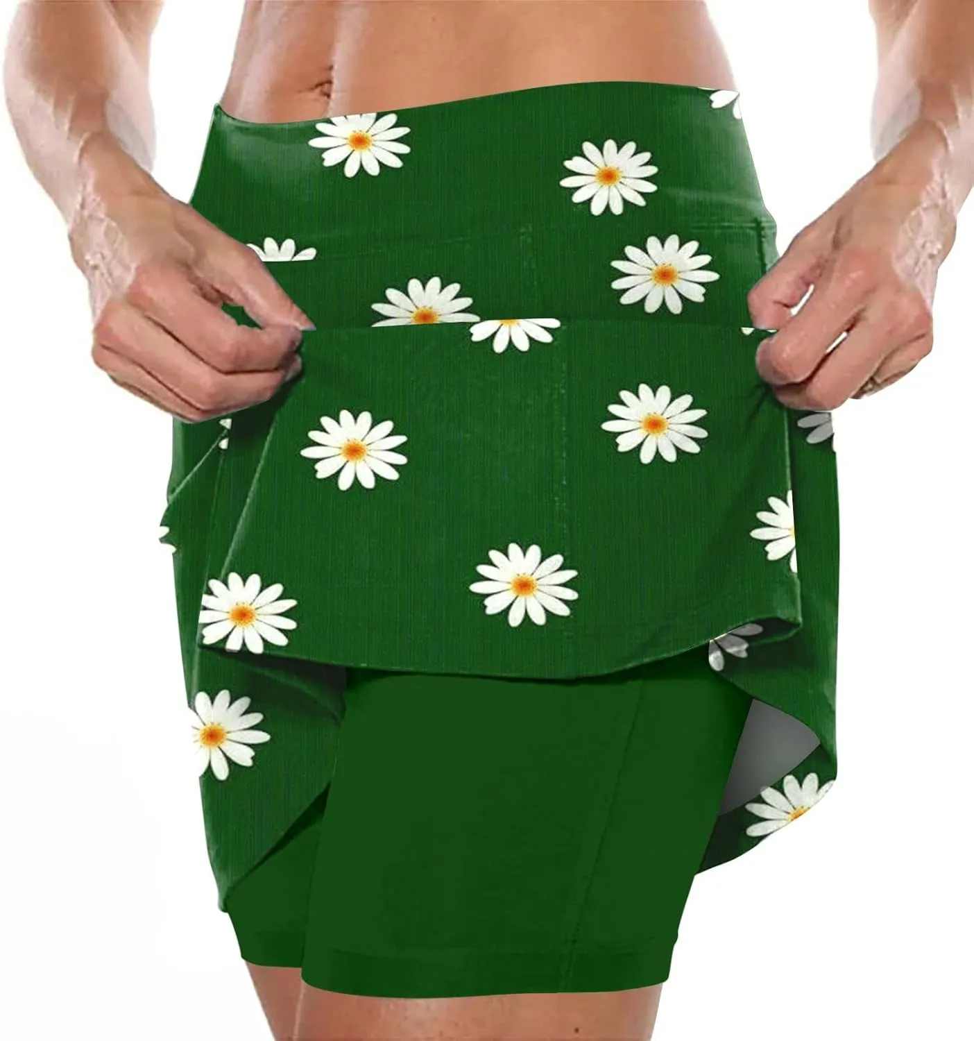 Elastic Yoga Culottes for Women Solid Color Athletic Shorts Lightweight High Waist Skinny Floral Print Joggers 2024