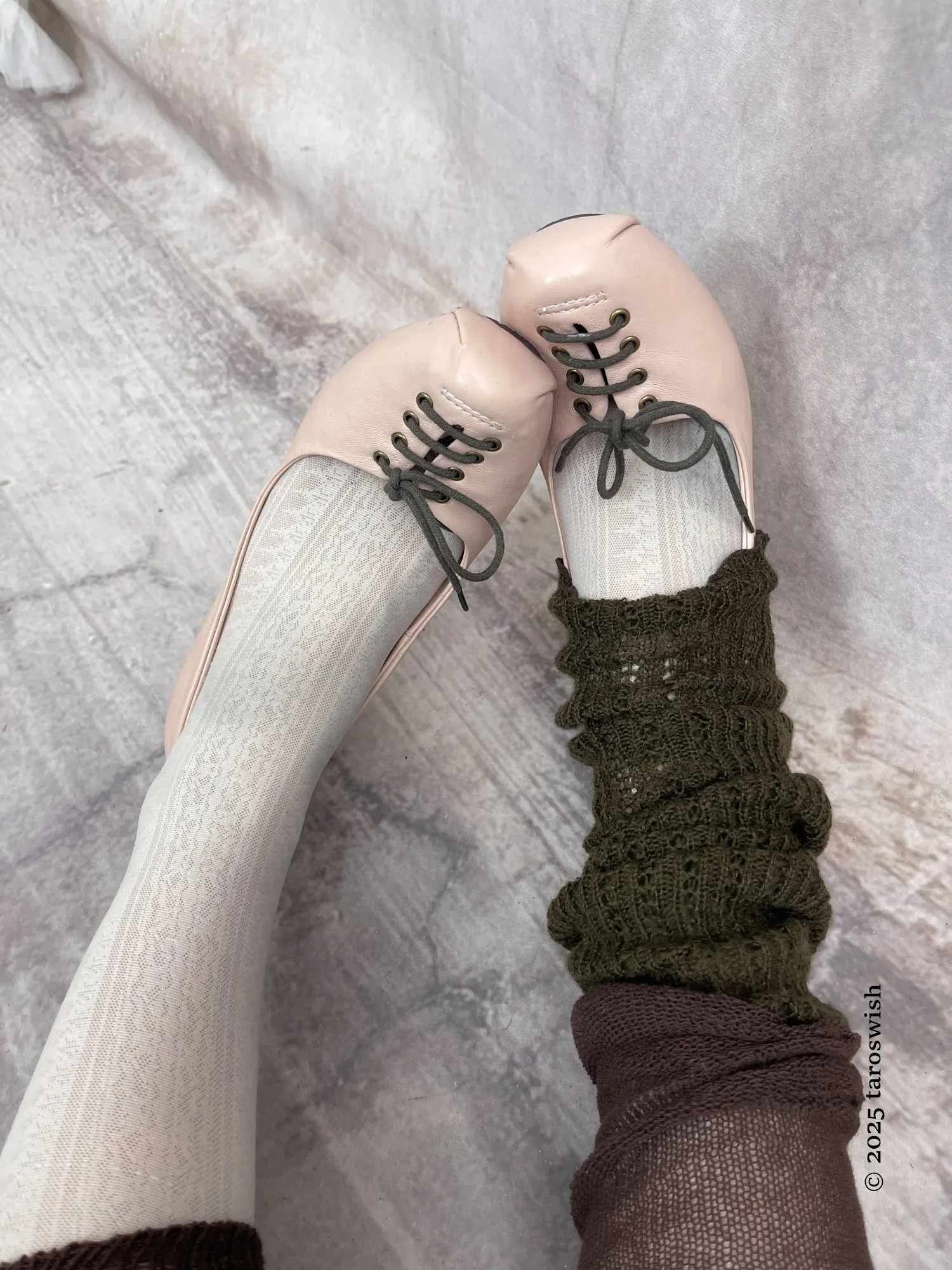 eu40.5 real leather lace up ballet heels irregular choice