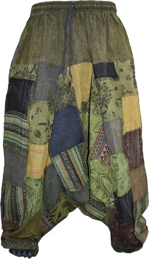 Gheri Mens Patchwork Stone Washed Yoga Bohemian Baggy Printed Harem Pants
