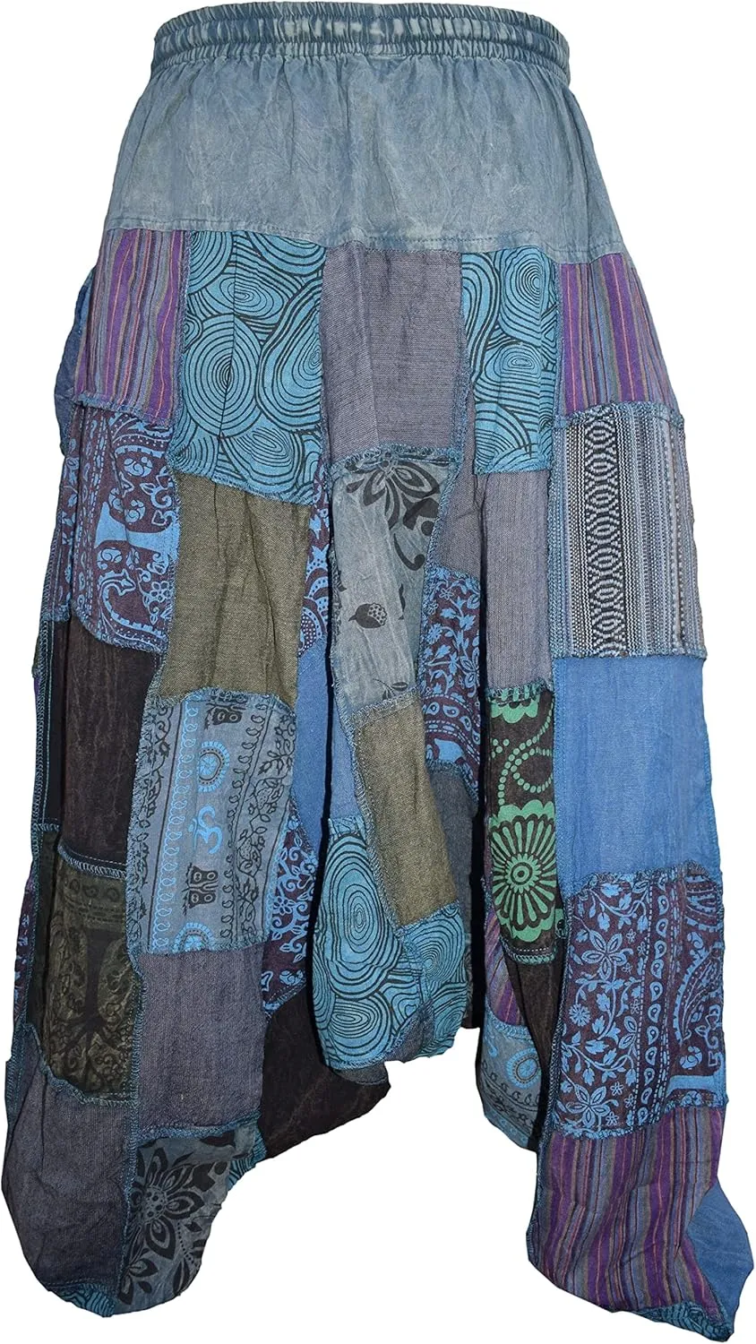 Gheri Mens Patchwork Stone Washed Yoga Bohemian Baggy Printed Harem Pants