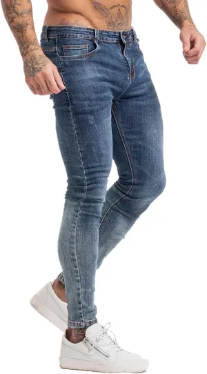 GINGTTO Men's Skinny Jeans Stretch Ripped Tapered Leg