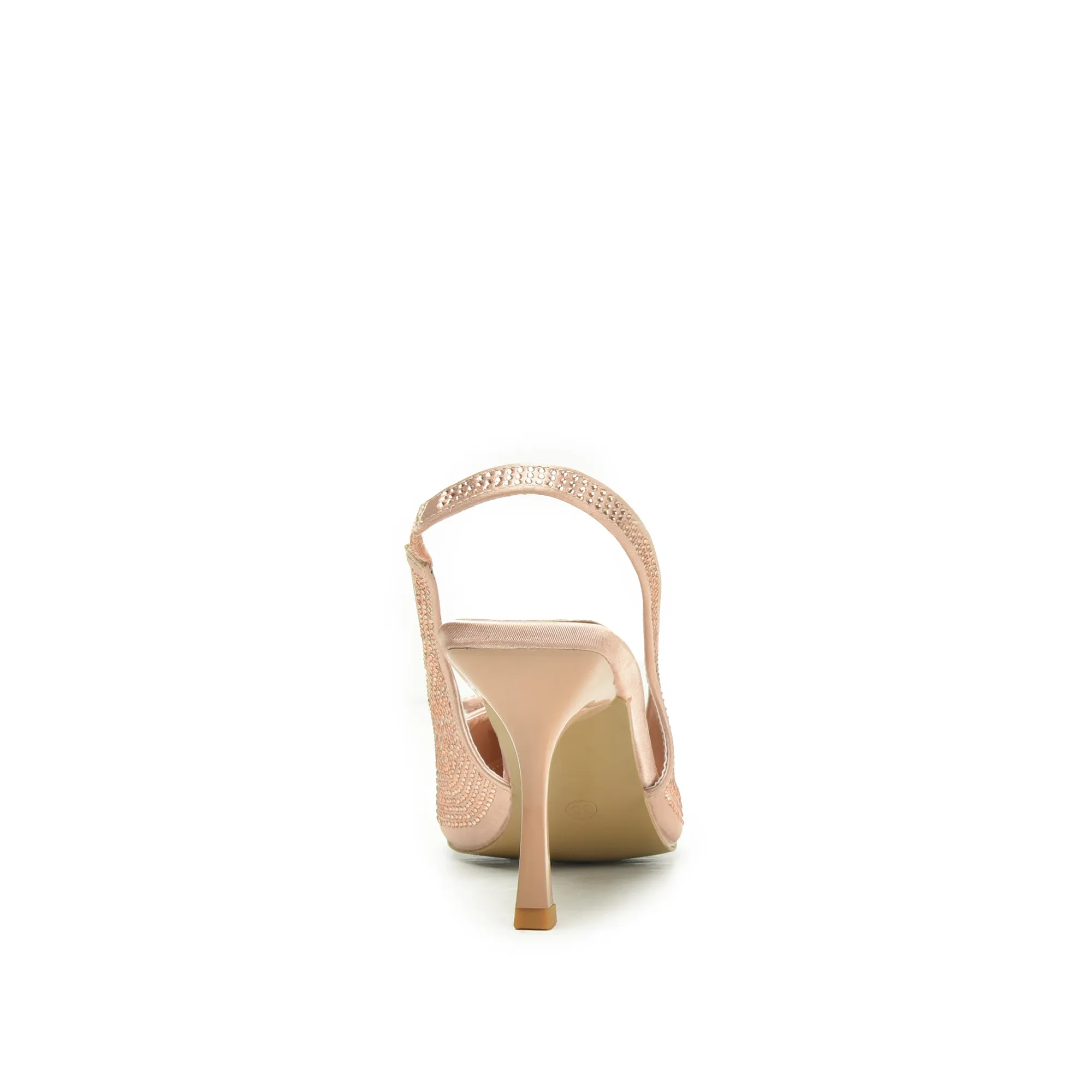 Glamorous Pink Rhinestone Slingback Heels | 438N-PX