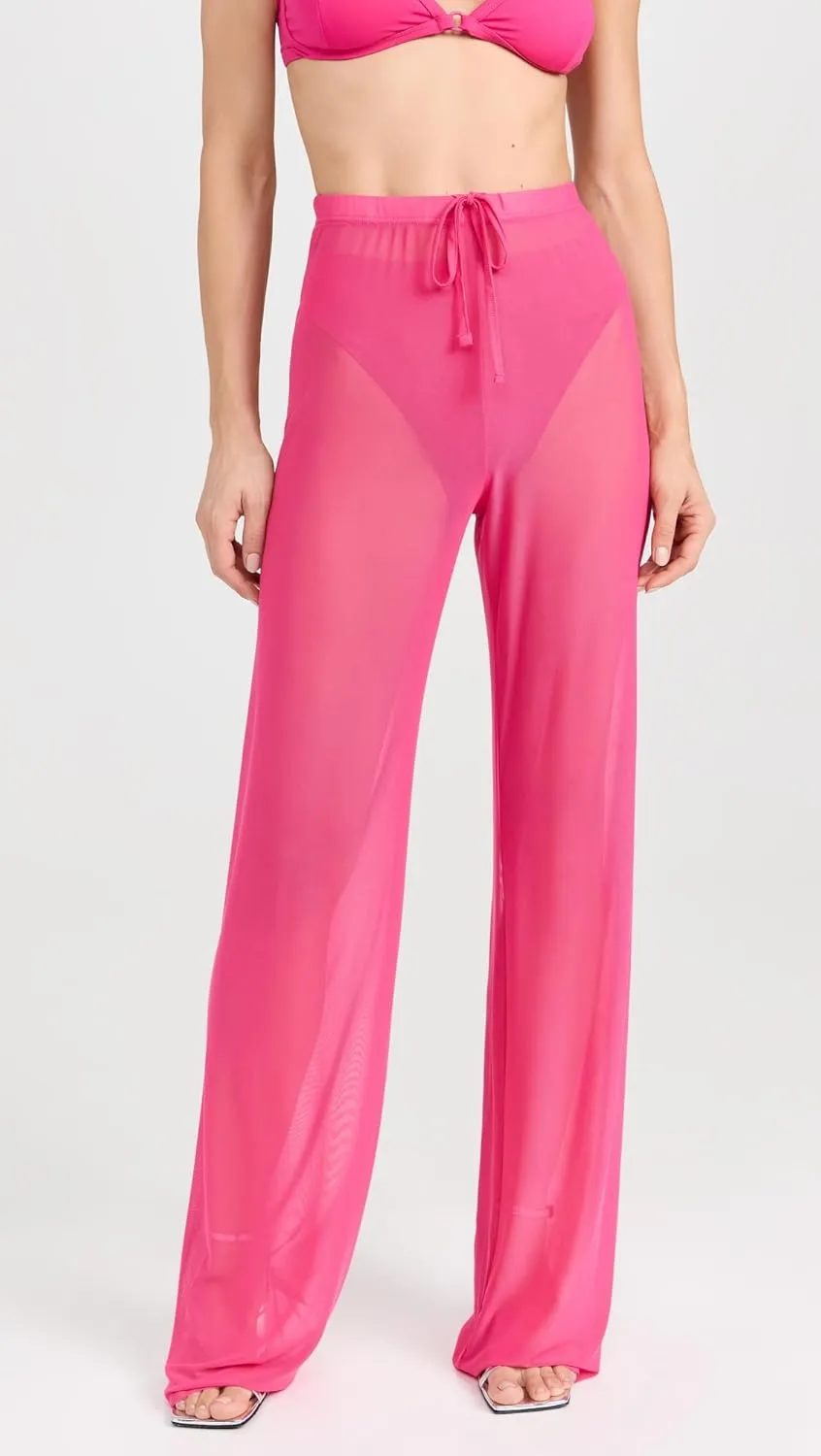 Good American Women's Gauze Mesh Wide Leg Pants