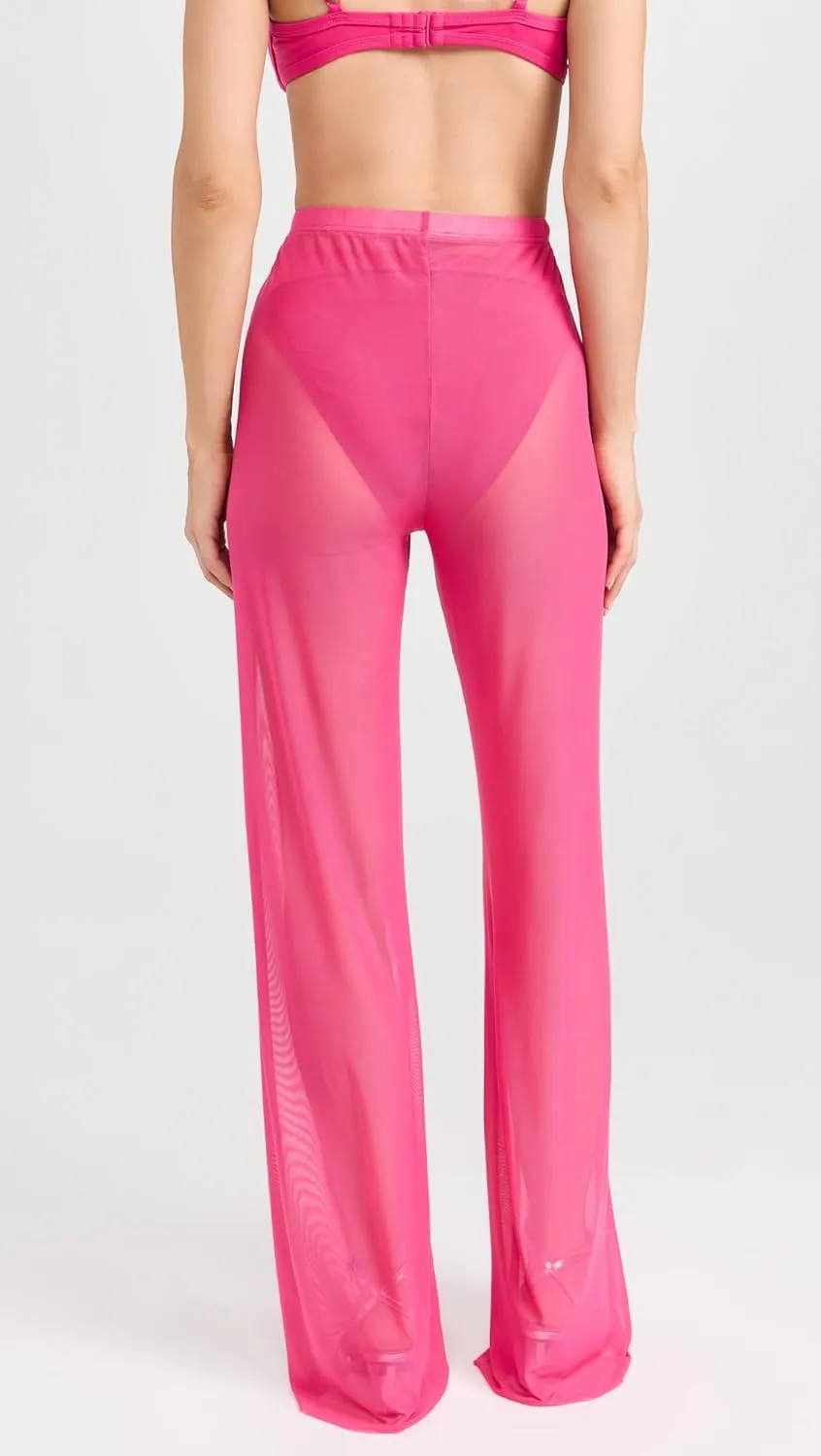 Good American Women's Gauze Mesh Wide Leg Pants
