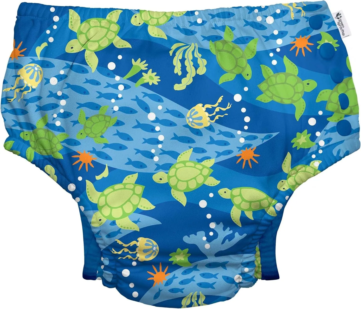 green sprouts Snap Reusable Absorbent Swimsuit Diaper, Light Pink Pinstripe, 24 Month