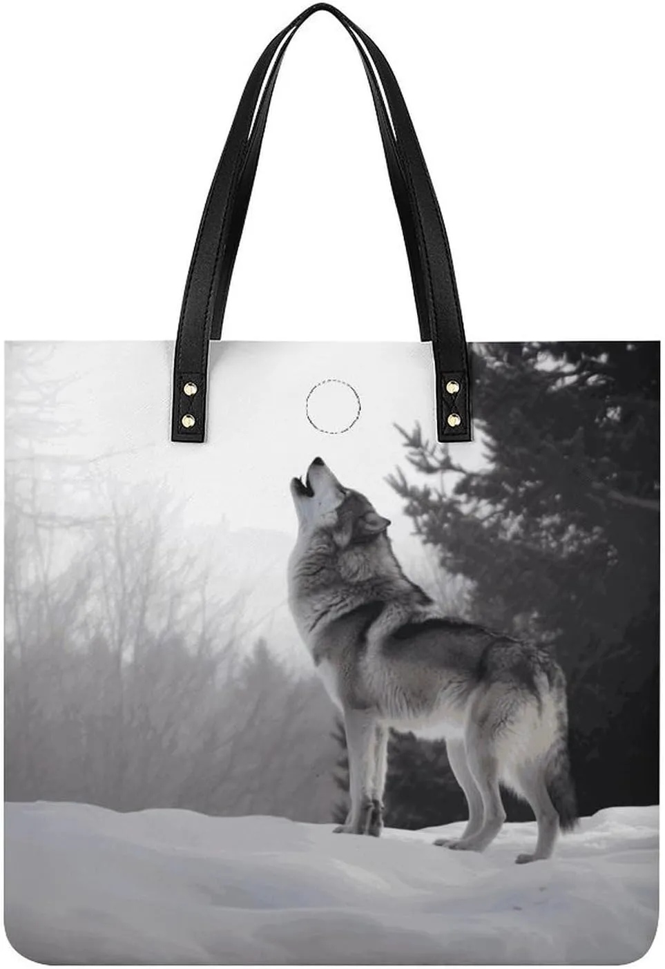 Handbags for WomenHowling WolfTrendy Vegan Leather Hobo Handbags,Women's Soft Bucket Bag For Women - Ladies Handbags For Work, Travel, Casual Use,Birthday Gifts