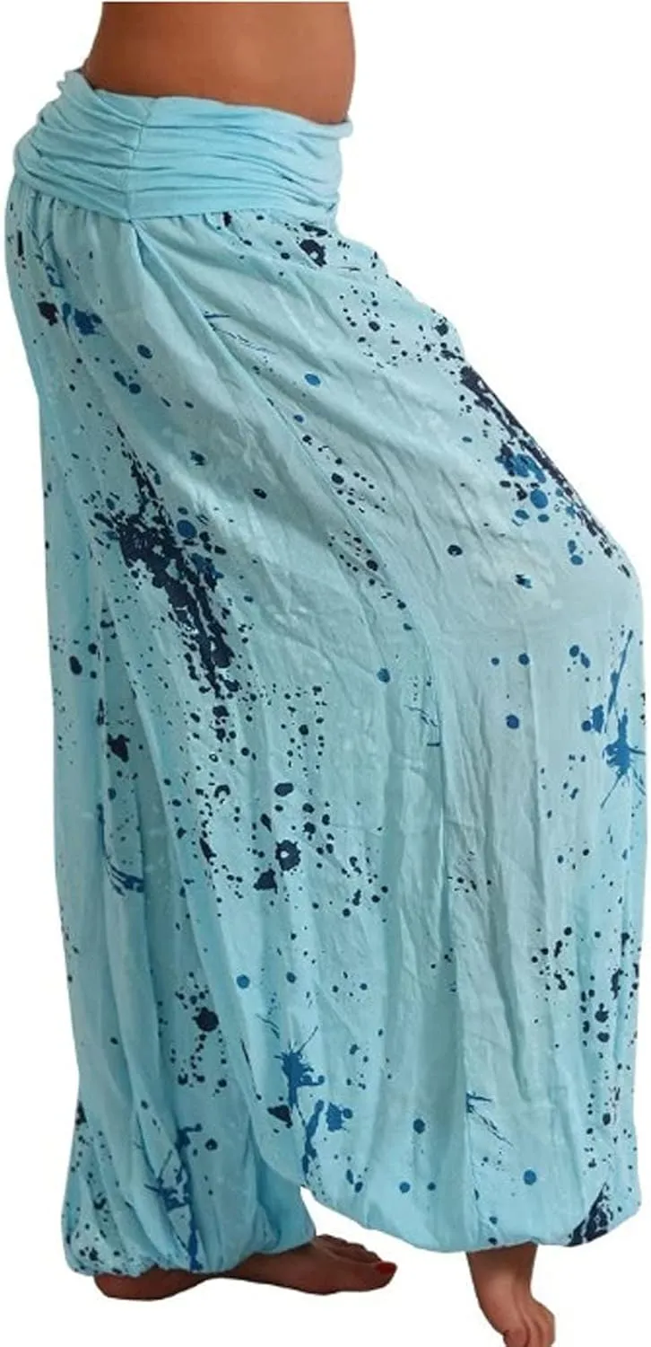 Harem Pants Women High Waist Bohemian Yoga Joggers with Pockets Floral Hippie Clothes Baggy Pants Boho Clothing