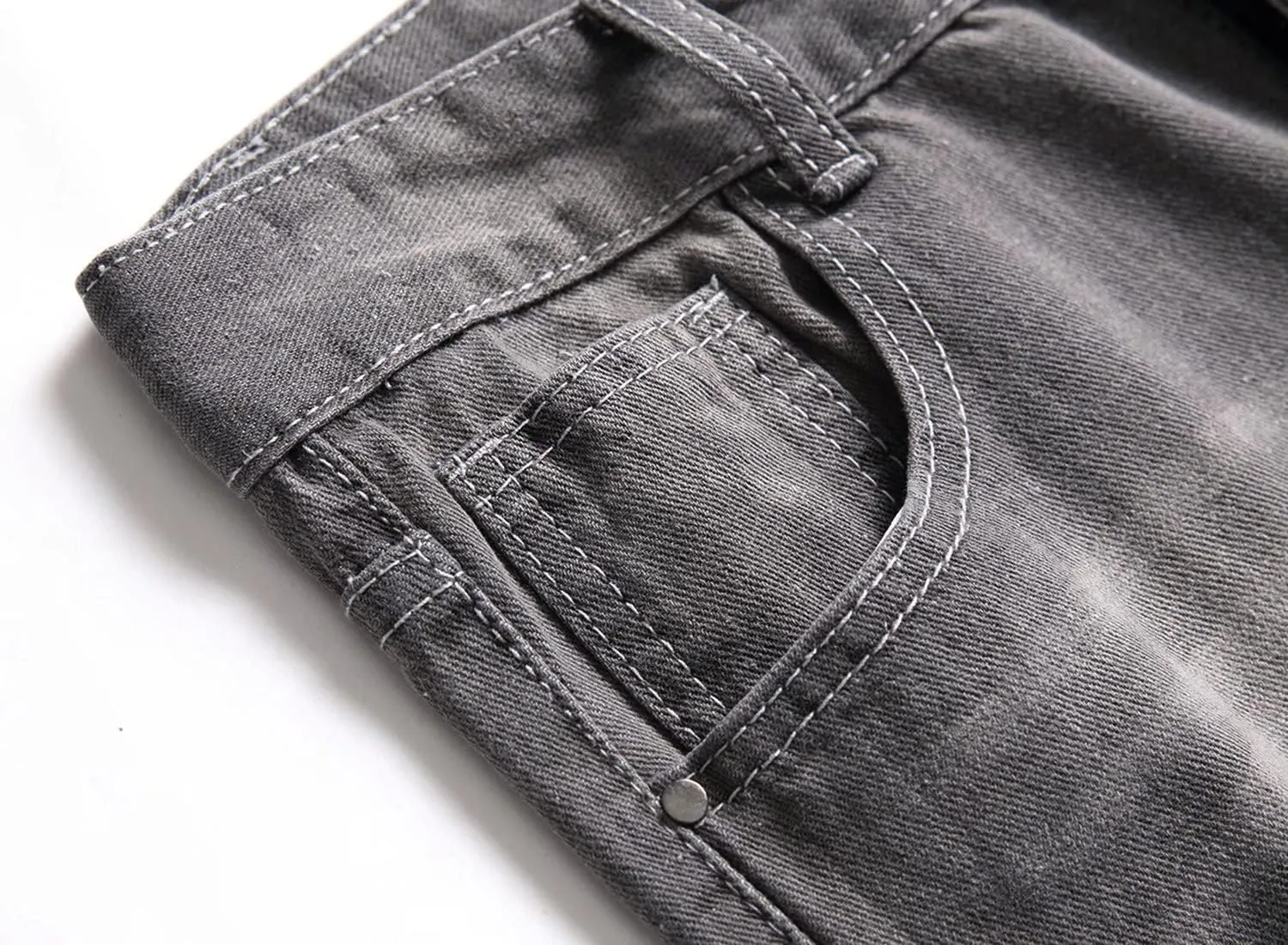 HENGAO Boy's Distressed Ripped Skinny Jeans