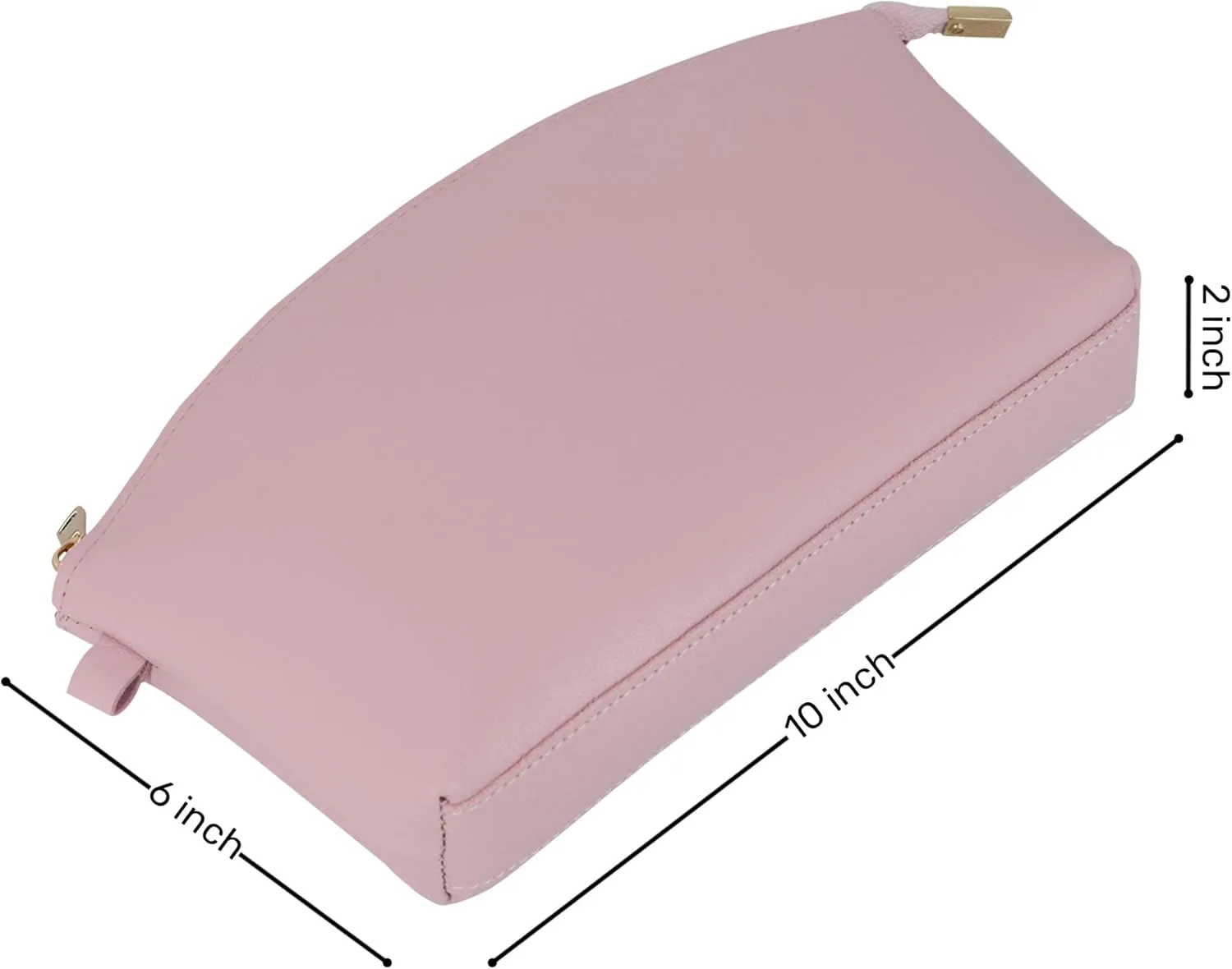 HIFA Leather Makeup Bag, Travel Makeup Bag -Perfect Size, Top Zipper Closure, Lined Inside- Makeup Case, Makeup Organizer Bag, Pink