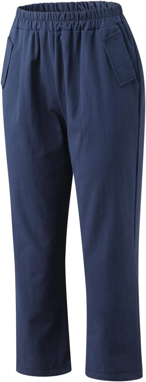 hlysgo Cotton Linen Capri Pants for Women High Waisted Straight Leg Capris 2025 Summer Loose Comfy Casual Cropped Trouser