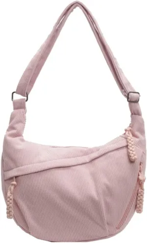 Hobo Bag Women's Crescent Large Capacity Shoulder Bag Vintage Nylon Canvas Crossbody Bag Lazy Nylon Dumpling Bag Purse