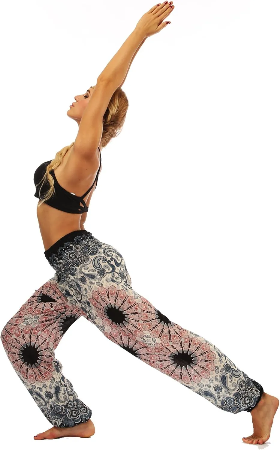 Honeystore Women's Boho Harem Yoga Pants Hippie Tapered Loose Beach Trousers