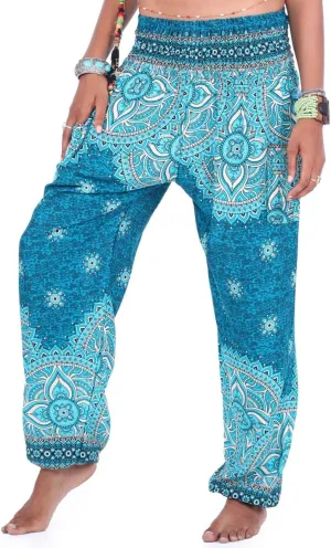 Honeystore Women's Boho Harem Yoga Pants Hippie Tapered Loose Beach Trousers