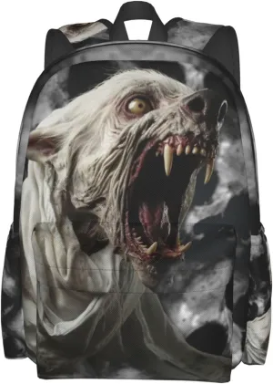 Horror White Animal Unisex Backpack Daypack With Adjustable Padded Straps Big Capacity Travel Laptop Backpacks
