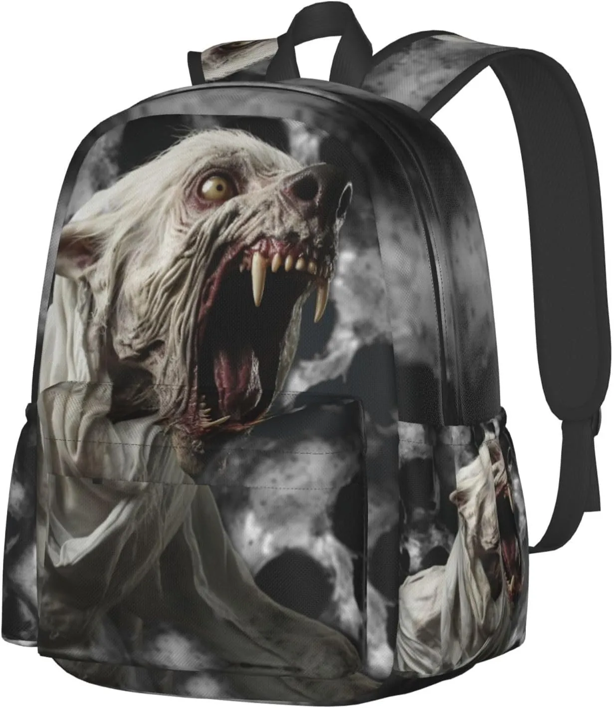 Horror White Animal Unisex Backpack Daypack With Adjustable Padded Straps Big Capacity Travel Laptop Backpacks