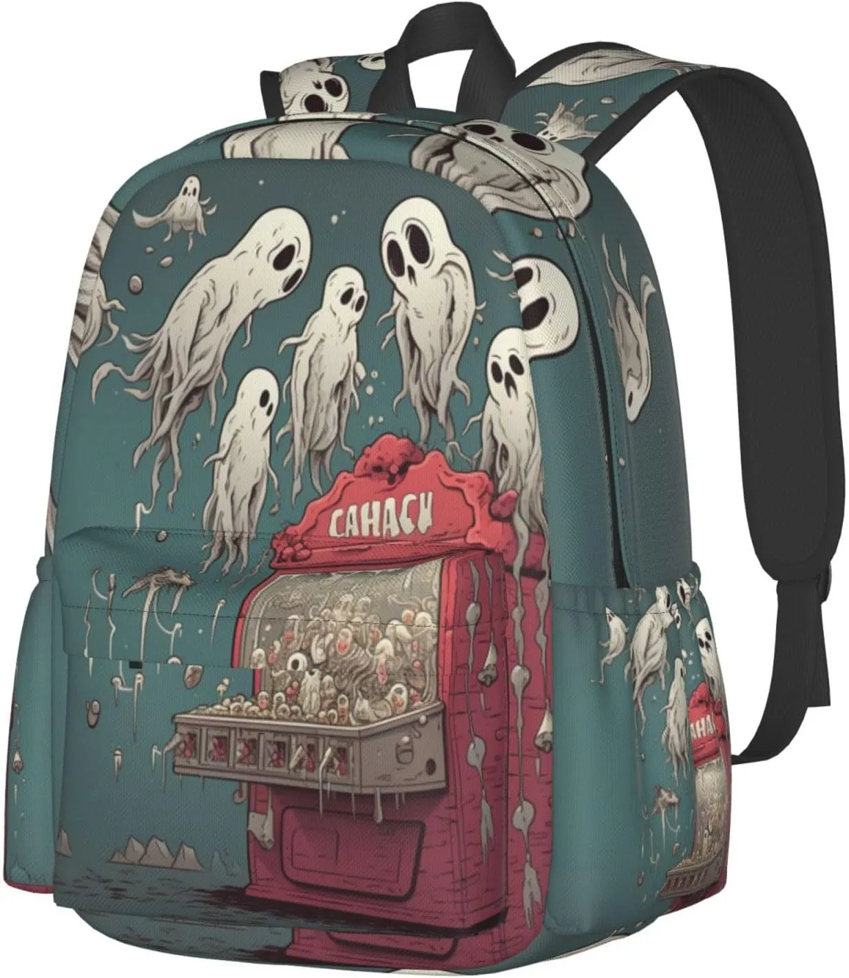 Horror White Unisex Backpack Daypack With Adjustable Padded Straps Big Capacity Travel Laptop Backpacks