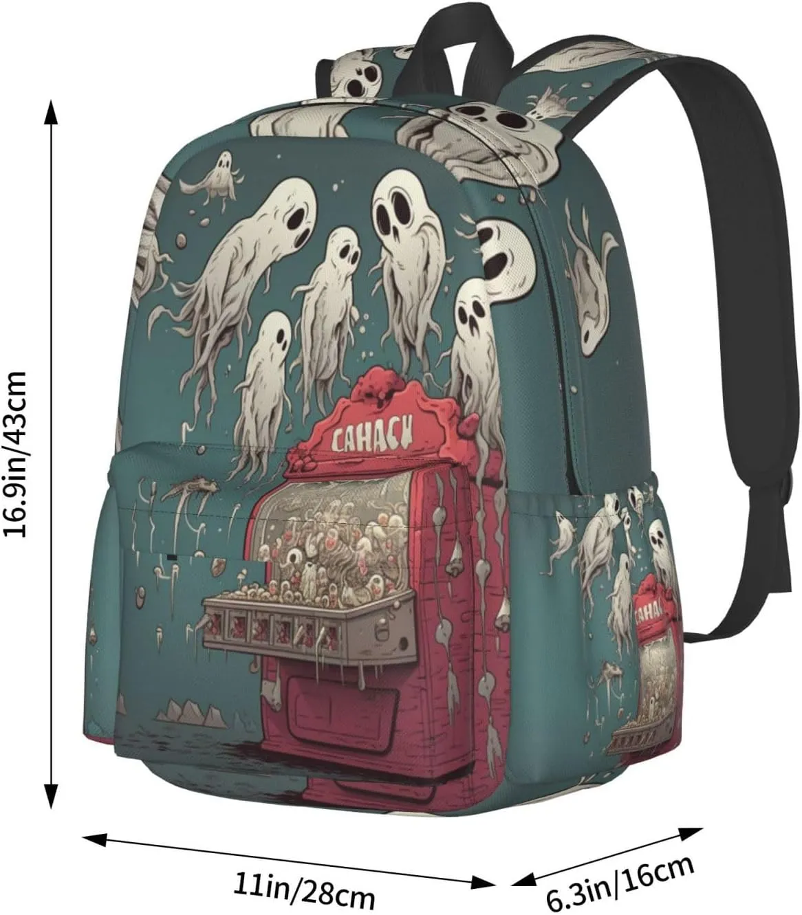 Horror White Unisex Backpack Daypack With Adjustable Padded Straps Big Capacity Travel Laptop Backpacks