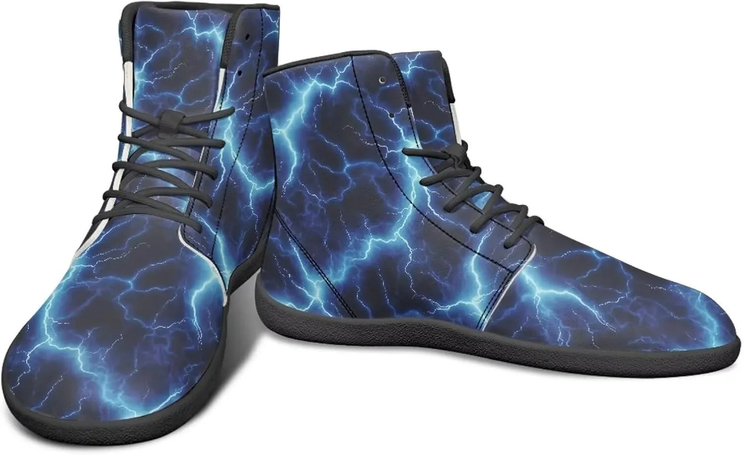 Howilath Marble Print High Top Sneakers for Men Wide Toe Barefoot Shoes Waterproof Running Cross Training Shoe