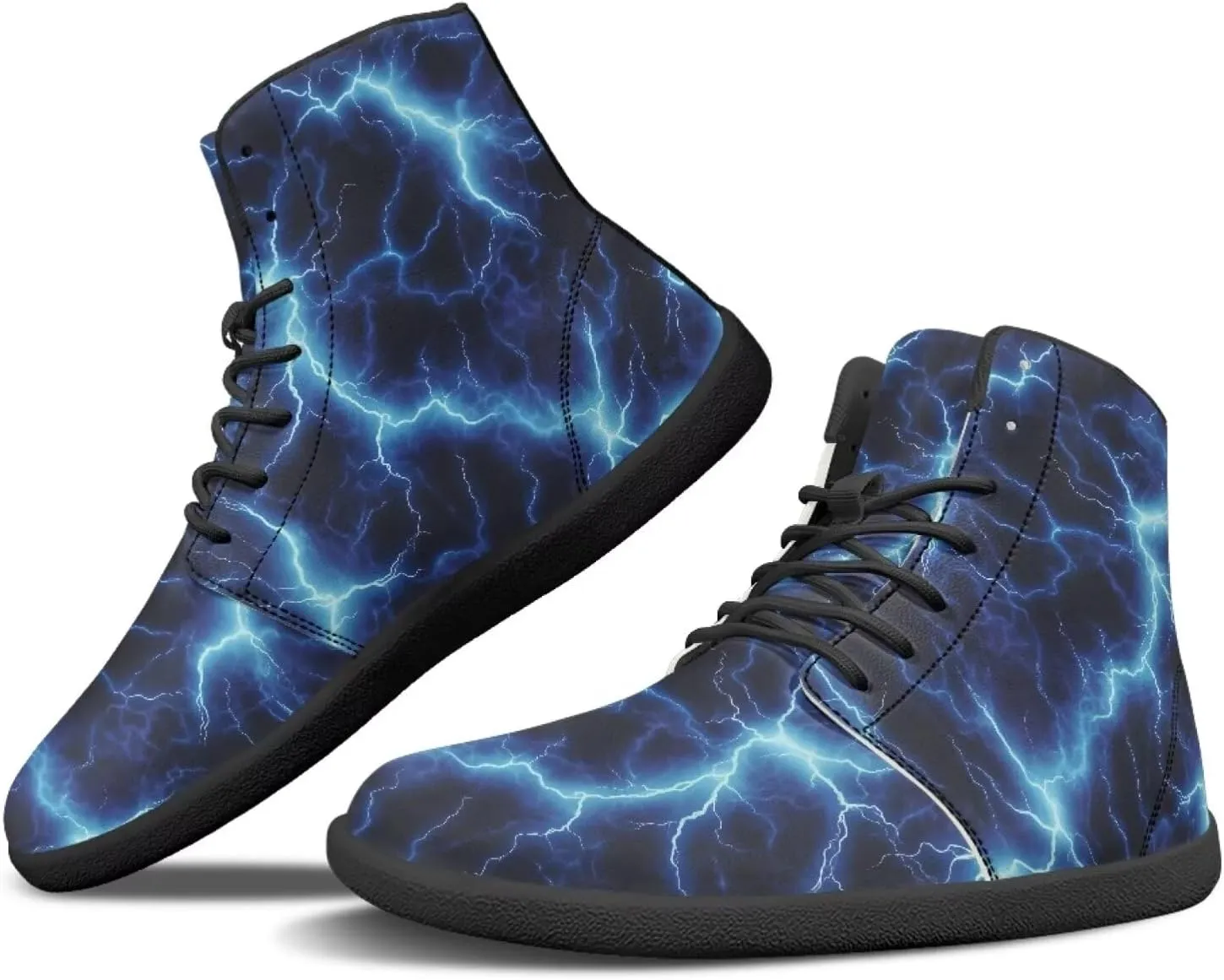 Howilath Marble Print High Top Sneakers for Men Wide Toe Barefoot Shoes Waterproof Running Cross Training Shoe