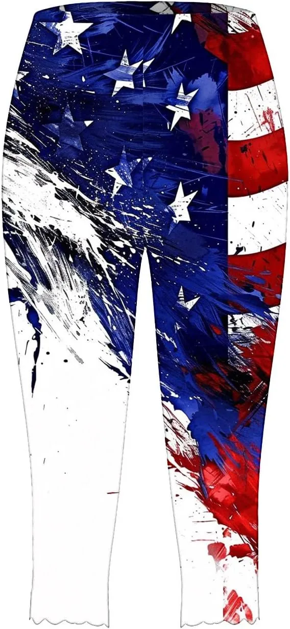 Hvyesh Womens Capris for Summer Clearance Capri Leggings for Women Stretchy Workout Yoga Casual Vacation Beach Pants