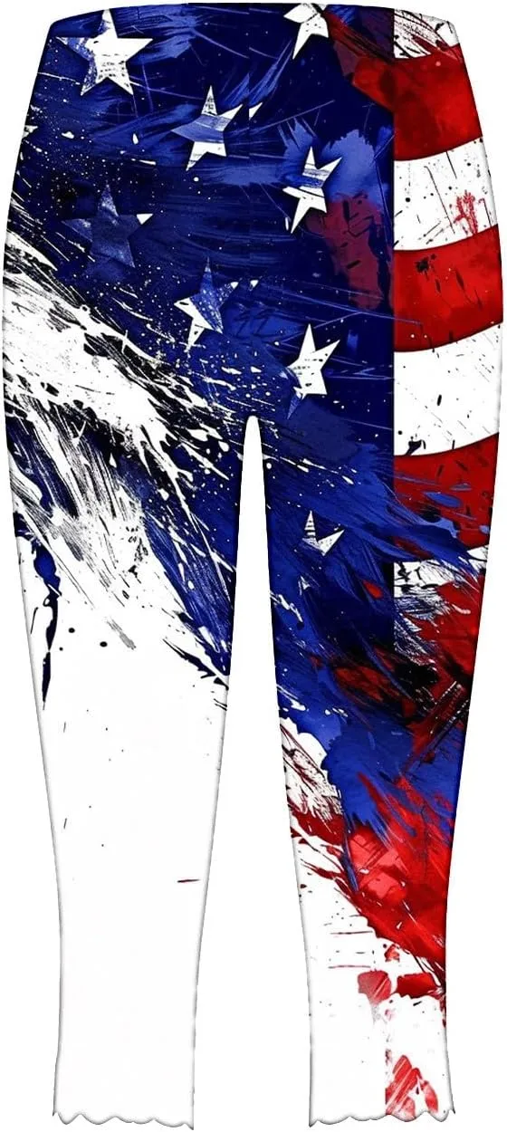 Hvyesh Womens Capris for Summer Clearance Capri Leggings for Women Stretchy Workout Yoga Casual Vacation Beach Pants