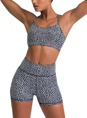 IMEKIS Women's Workout Sets 2 Piece Yoga Outfit High Waisted Biker Shorts Leggings Sports Bra Gym Fitness Clothes Tracksuit