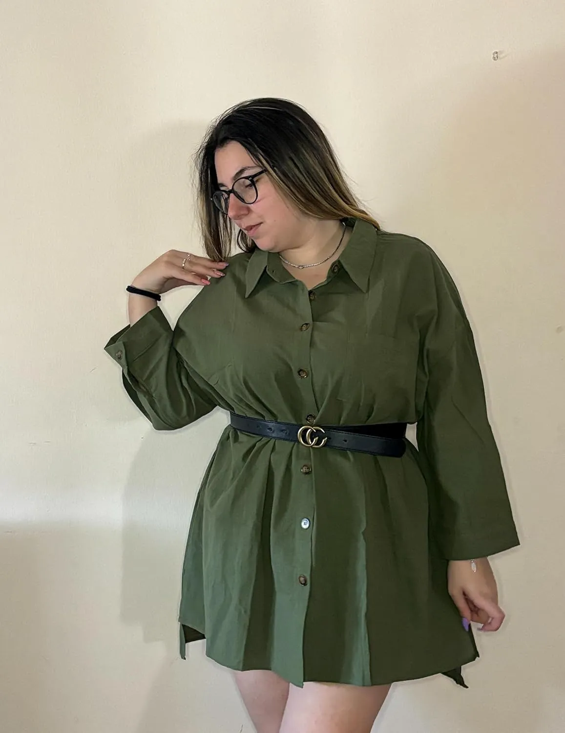 IN'VOLAND Plus Size Women's 2 Piece Outfits Cotton Linen 3/4 Sleeve High Low Shirt Drawstring Shorts Set Tracksuit