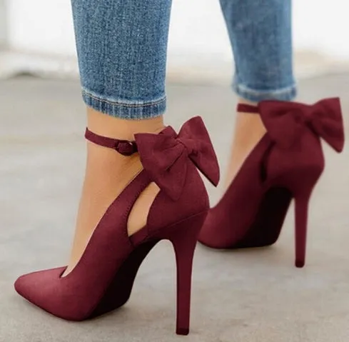Isabelle - Damen High Heels mit Schleife und Knchelriemen