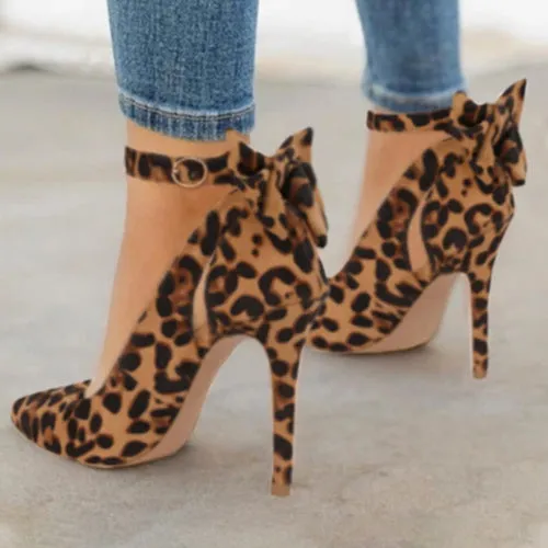Isabelle - Damen High Heels mit Schleife und Knchelriemen