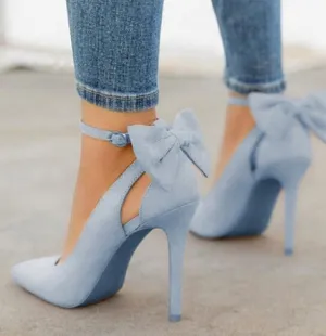 Isabelle - Damen High Heels mit Schleife und Knchelriemen